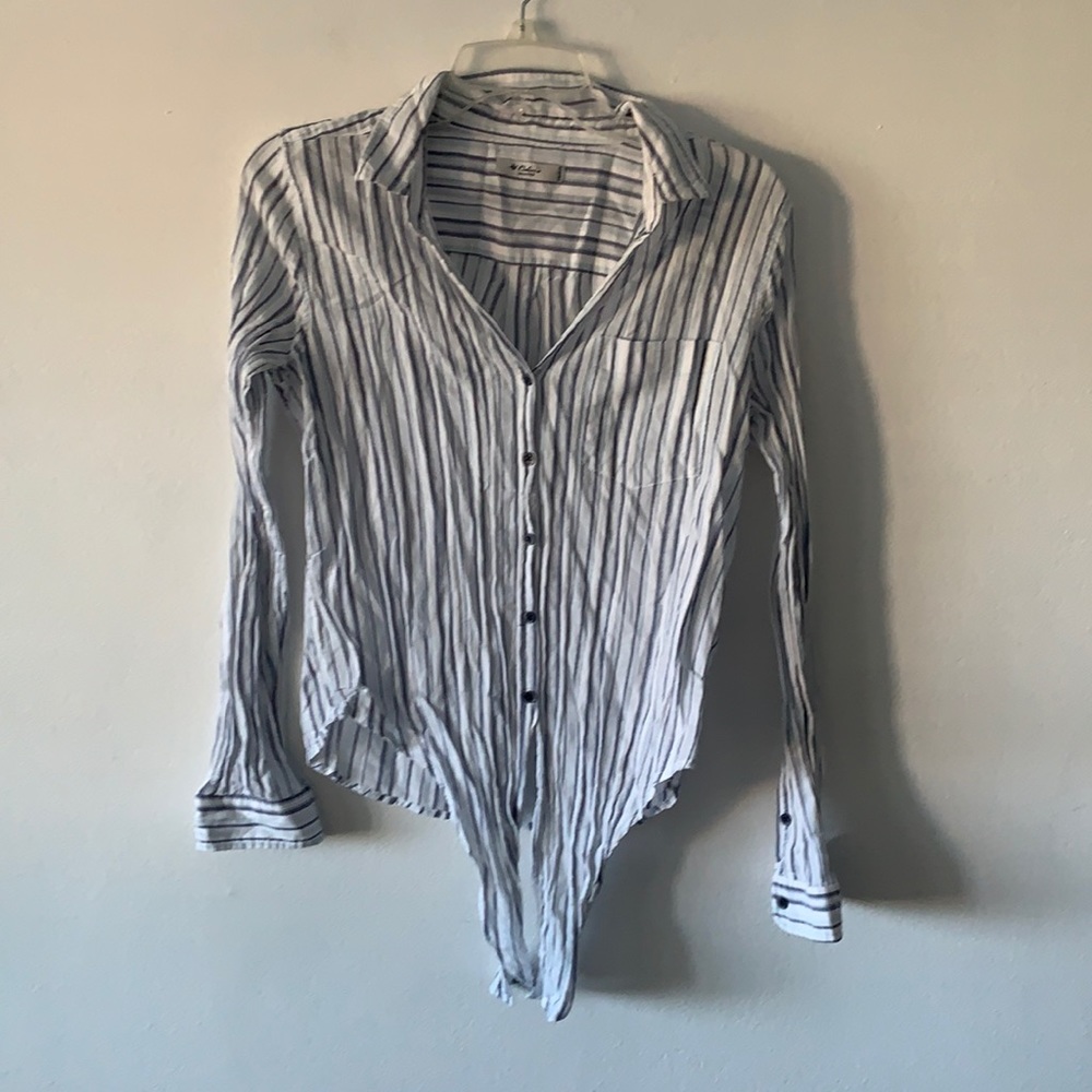 Colins White & Blue Striped Top